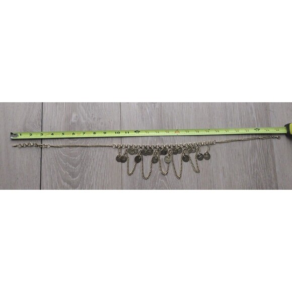 Bohemian Cha-Cha Gold Tone Chain/Coin Necklace - Fun - New - Picture 4 of 9